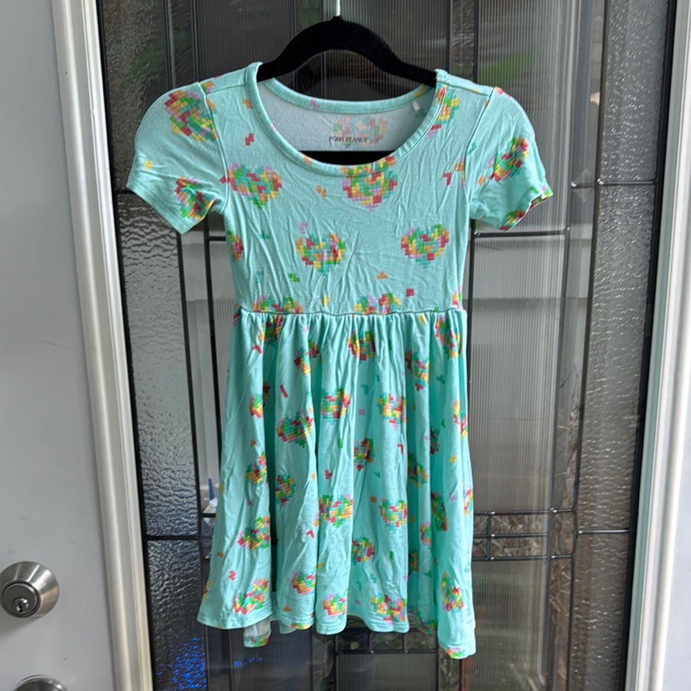 Posh Peanut Tetris Hearts Short Sleeve TwirlSundress